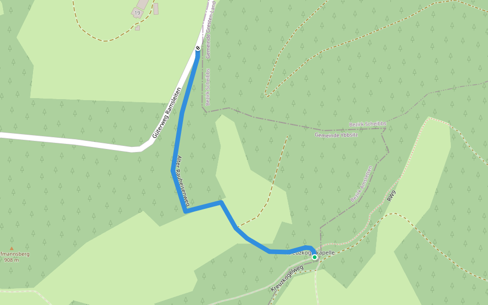 Alter Rauheisenweg walking route map in Lunz am See