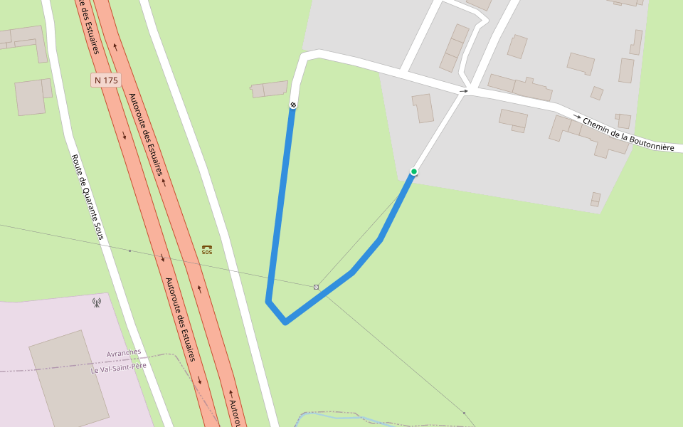 Chemin Rural n°9 walking route map in Avranches