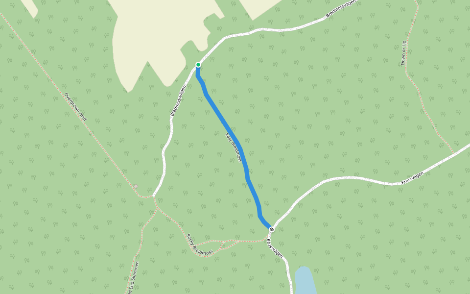 Easy Breidmoss walking route map in Särsbacka