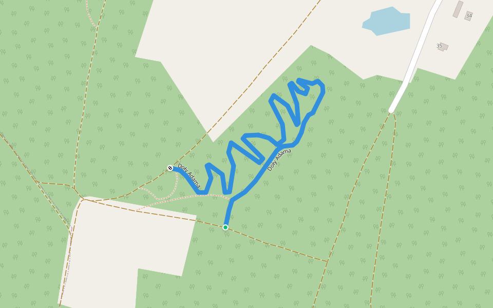 Doły Adama walking route map in Polkowice