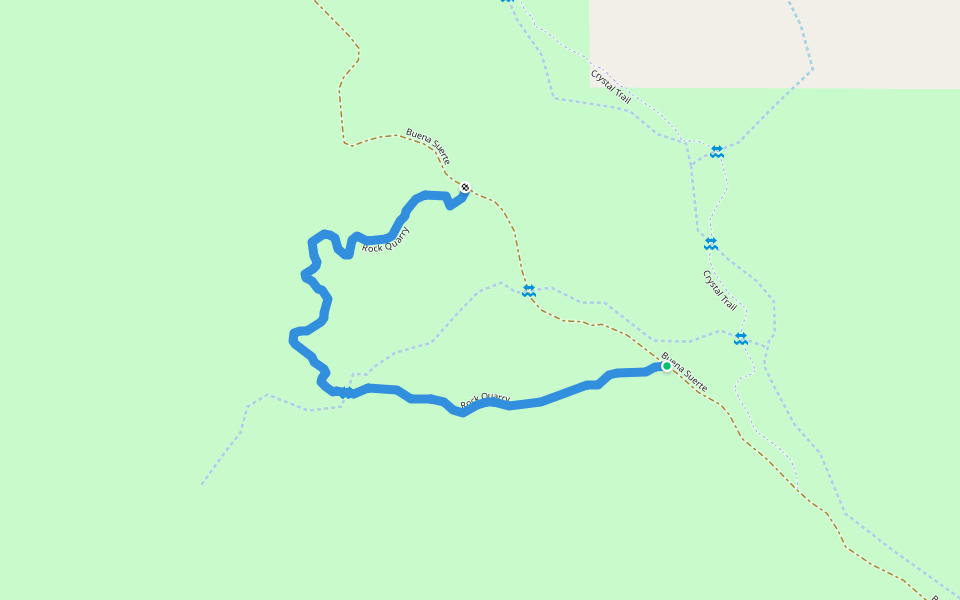 Rock Quarry walking route map in Terlingua