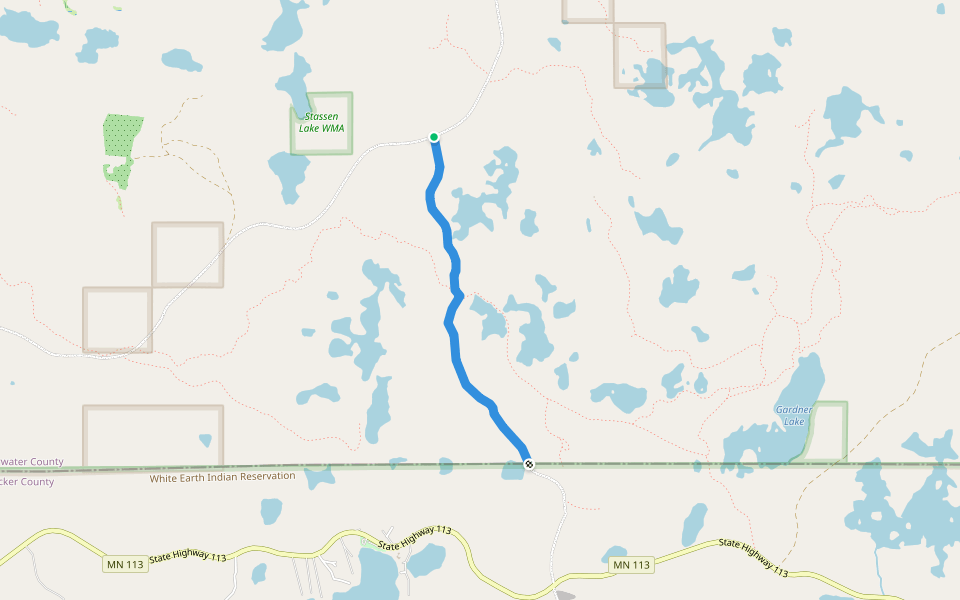 East Bad Medicine Trail walking route map in Bagley