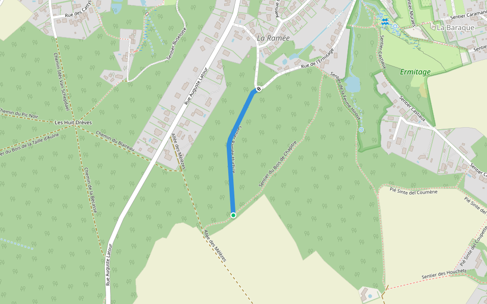 Sentier Ramée-Hurbize walking route map in Braine-le-Château