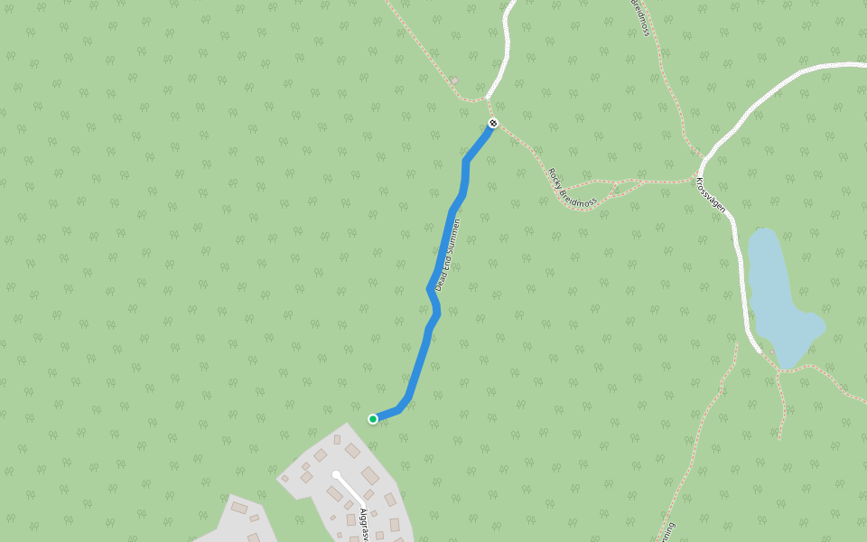 Dead End Slummen walking route map in Norrvik