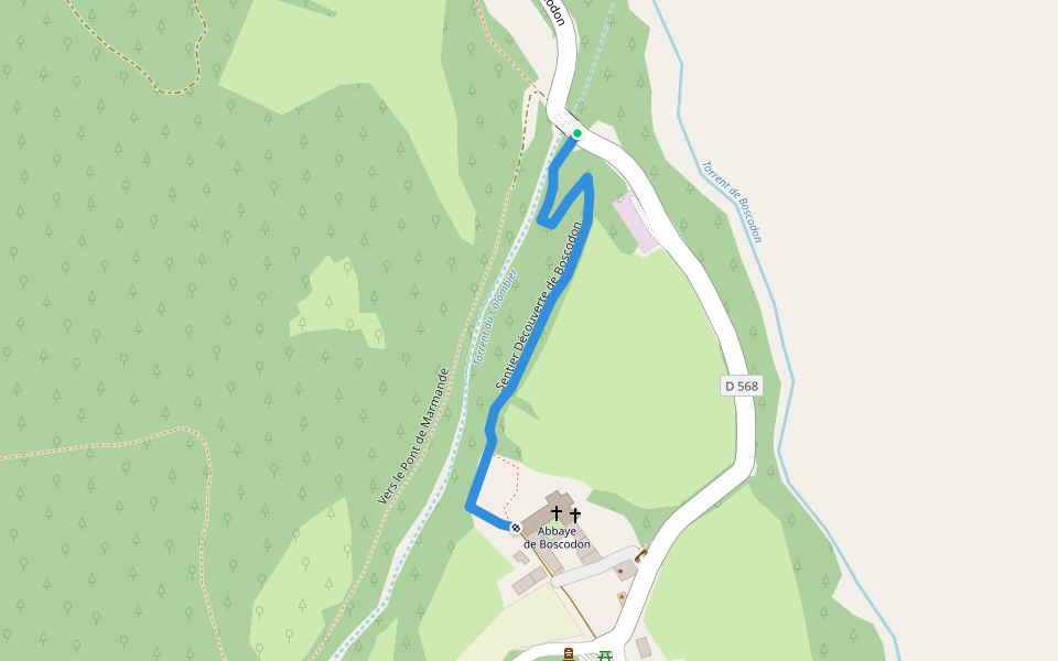 Sentier Découverte de Boscodon walking route map in Crots