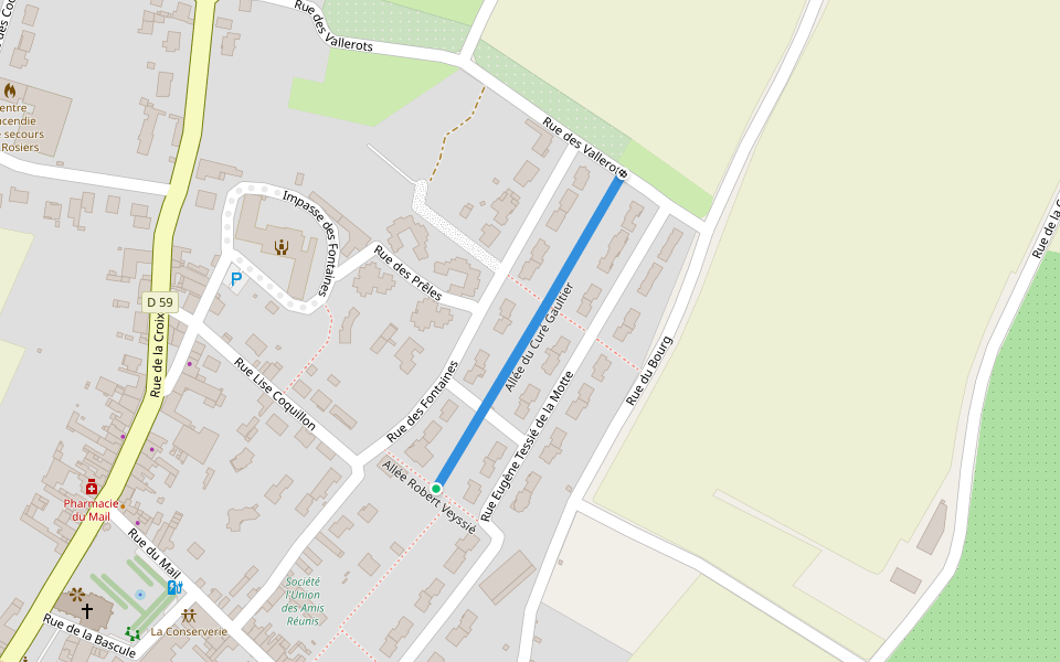 Allée du Curé Gaultier walking route map in Gennes-Val-de-Loire