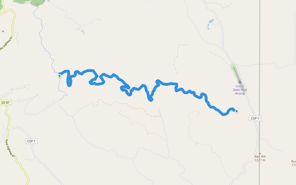 French Creek and Mt. Coolidge Trail walking route map in Custer