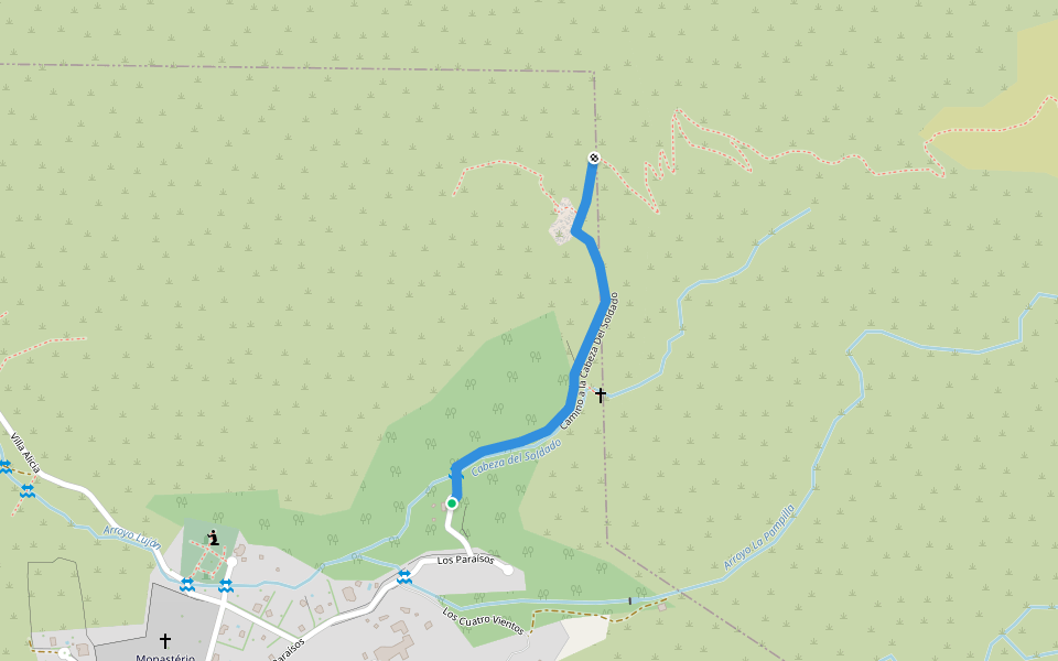 Camino a la Cabeza Del Soldado walking route map in Los Cocos