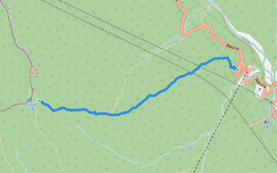 西黒尾根 walking route map in Minakami