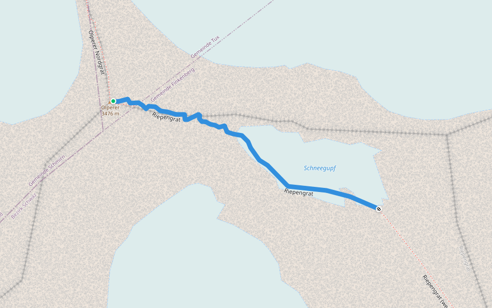 Riepengrat walking route map in Vals