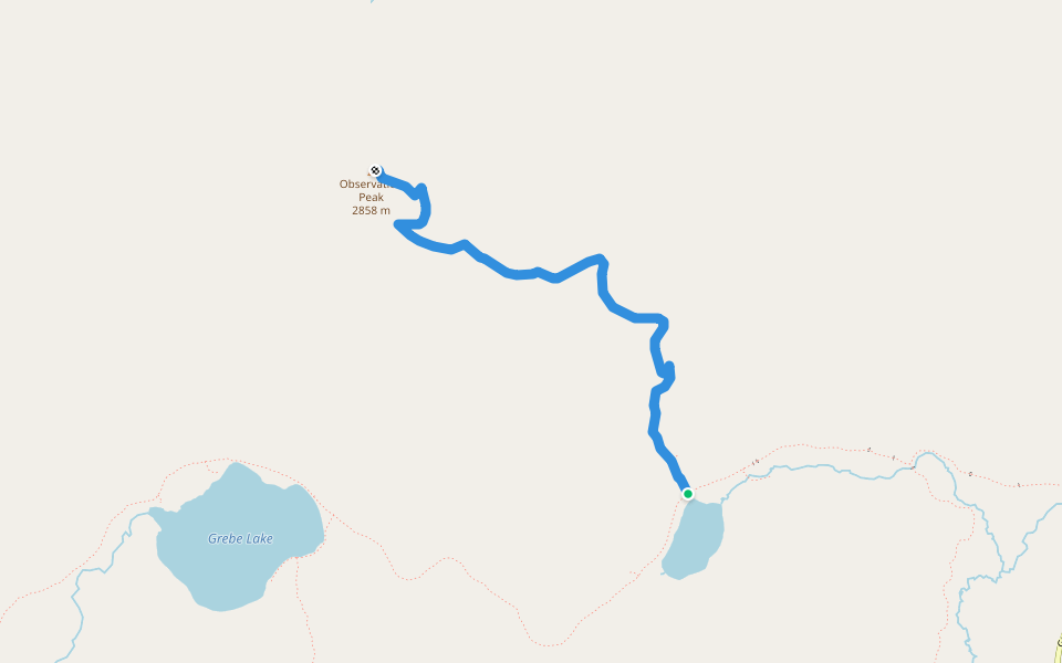 Observation Peak Trail walking route map in Canyon Junction