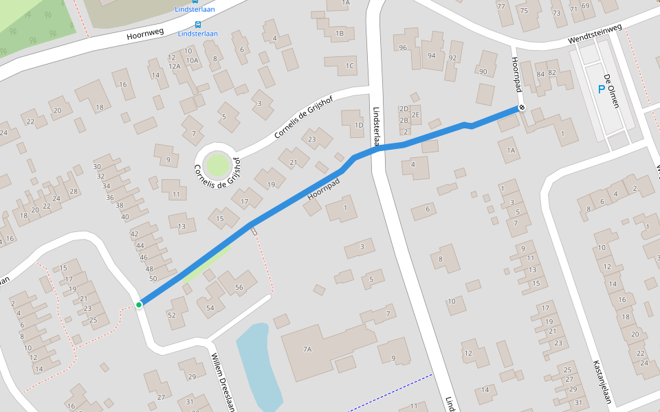 Hoornpad walking route map in Marum