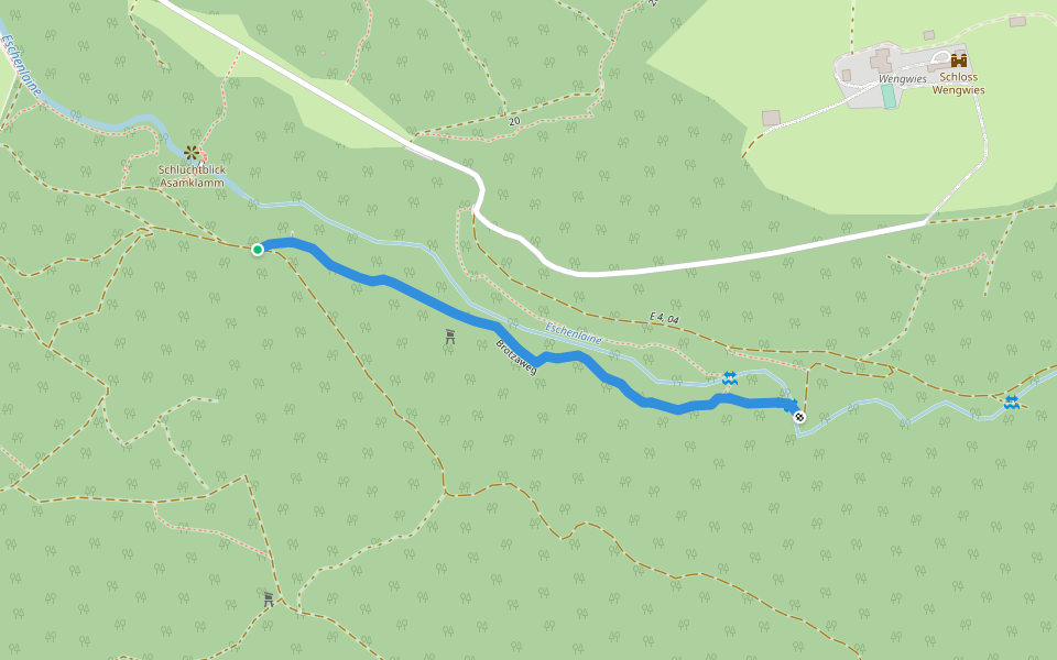 Brotzaweg walking route map in Eschenlohe