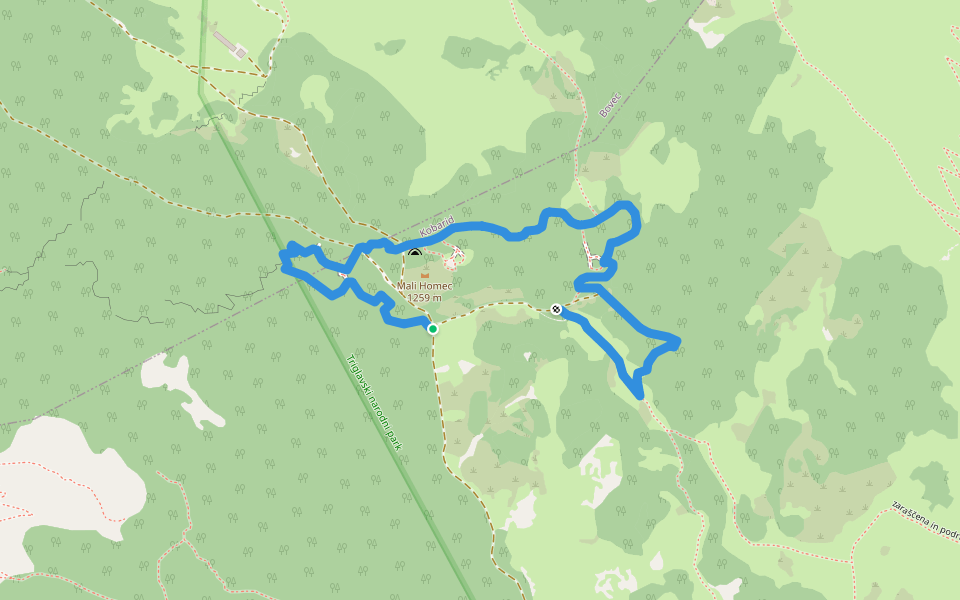 Muzej na prostem Zaprikraj walking route map in Drežniške Ravne