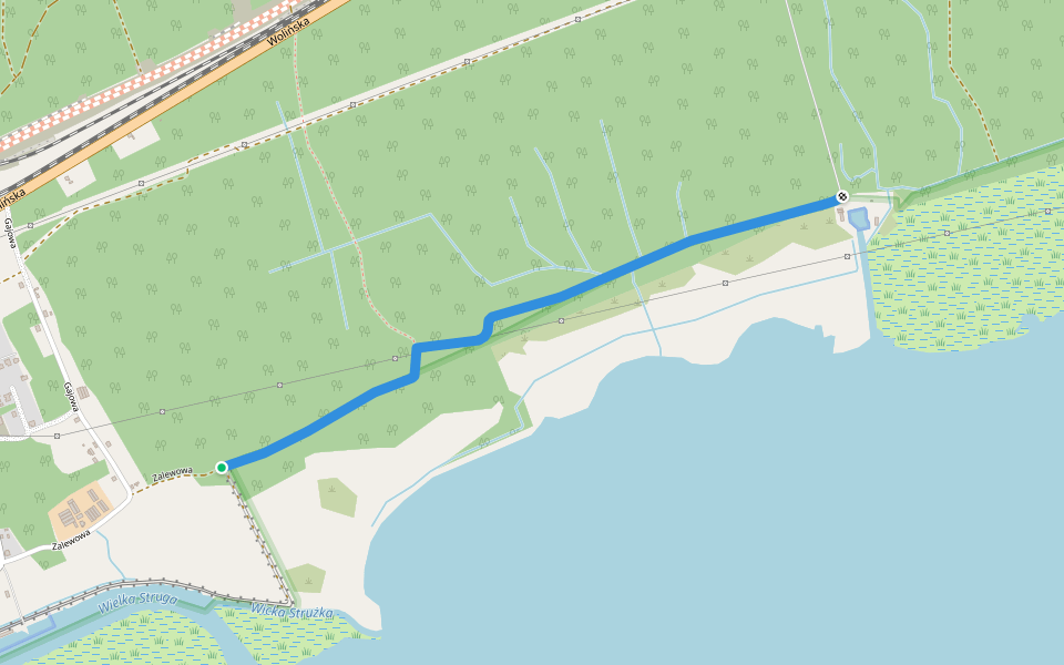 Zalewowa walking route map in Świnoujście