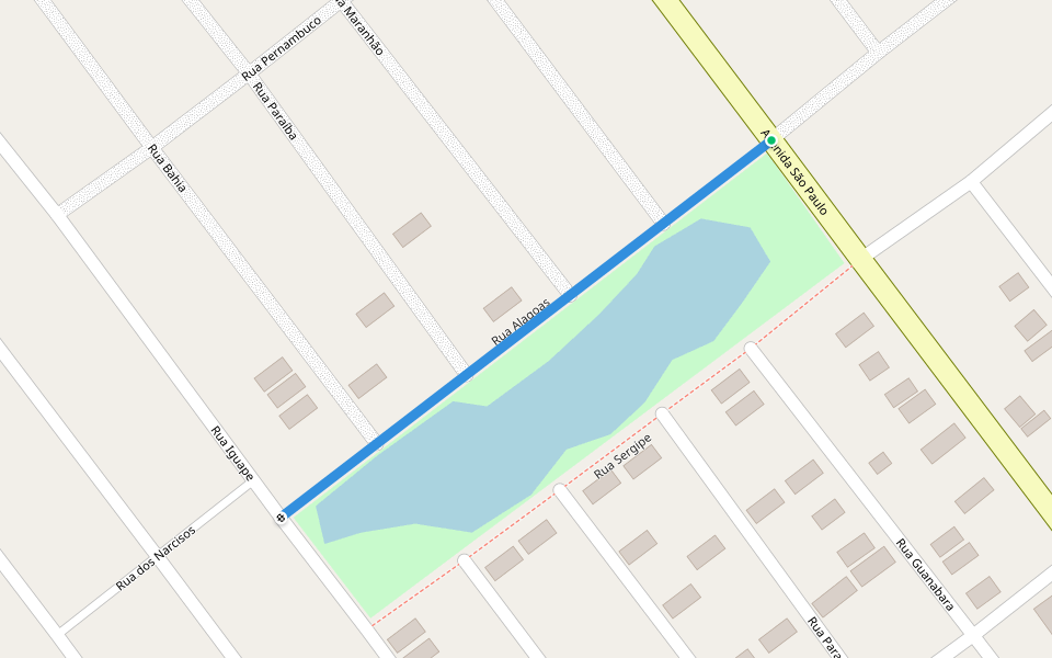 Rua Alagoas walking route map in Ilha Comprida