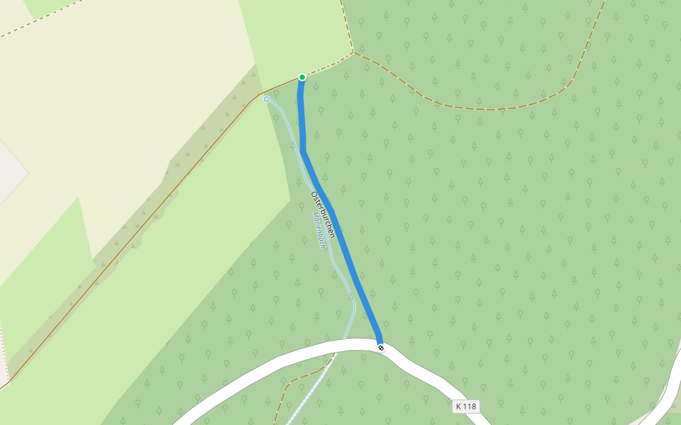 Osterbürchen walking route map in Alsbach