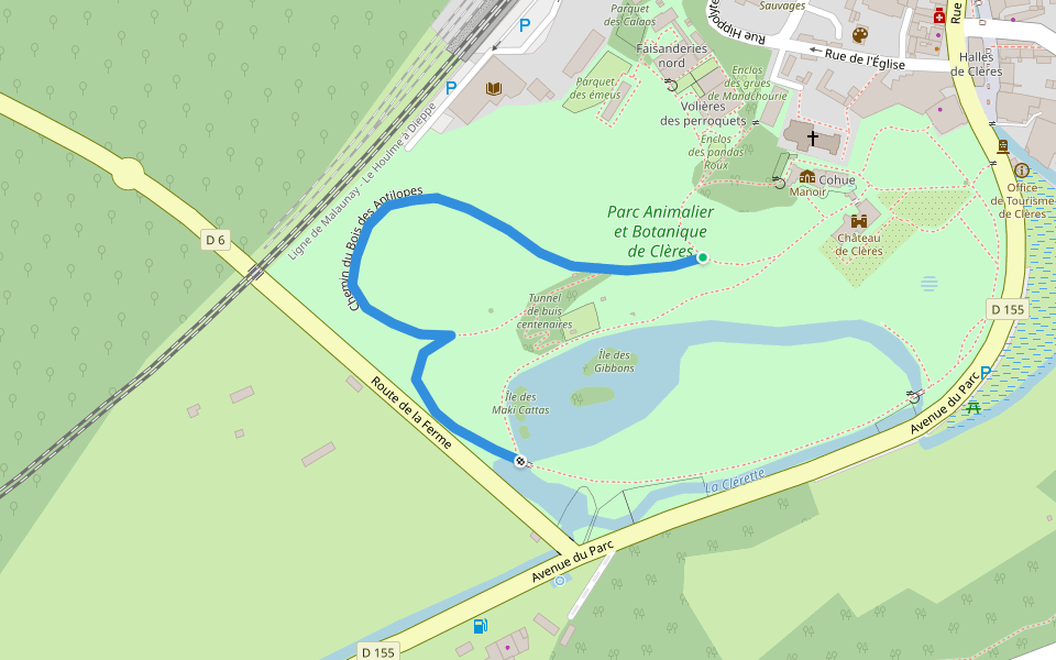 chemin du bois des antilopes walking route map in Clères