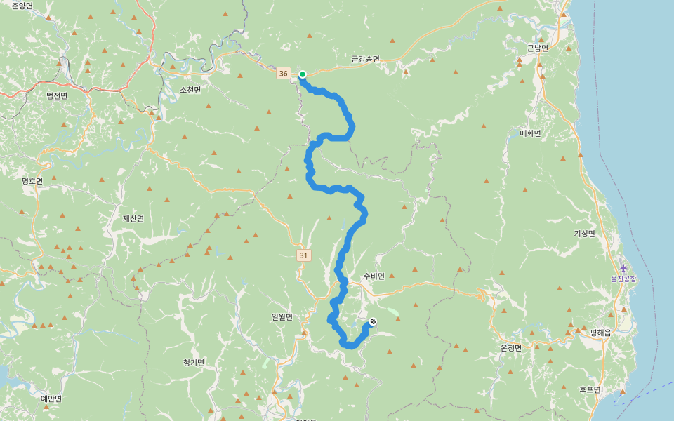 낙동정맥 walking route map in Uljin