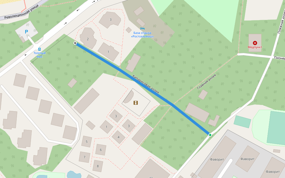 Кипарисовая аллея walking route map in Gelendzhik