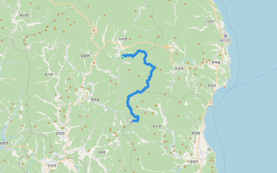 낙동정맥 walking route map in Yeongyang