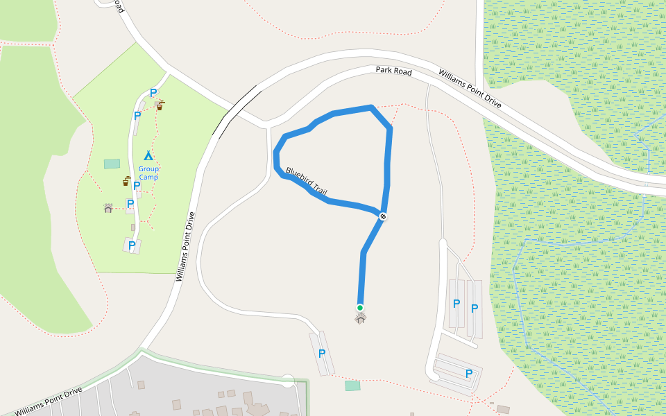 Bluebird Trail walking route map in Stoughton