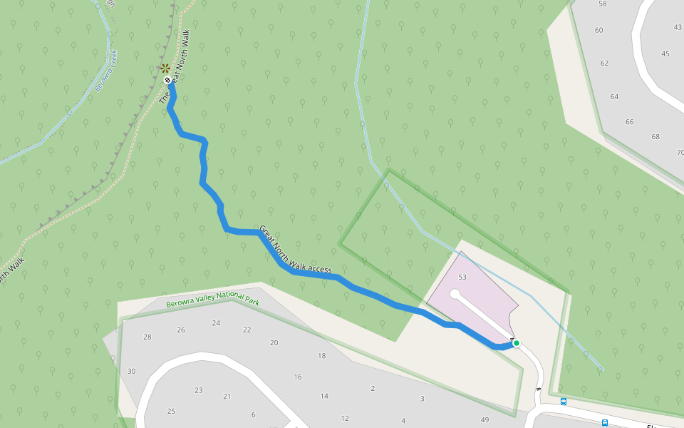 Great North Walk access walking route map in Westleigh