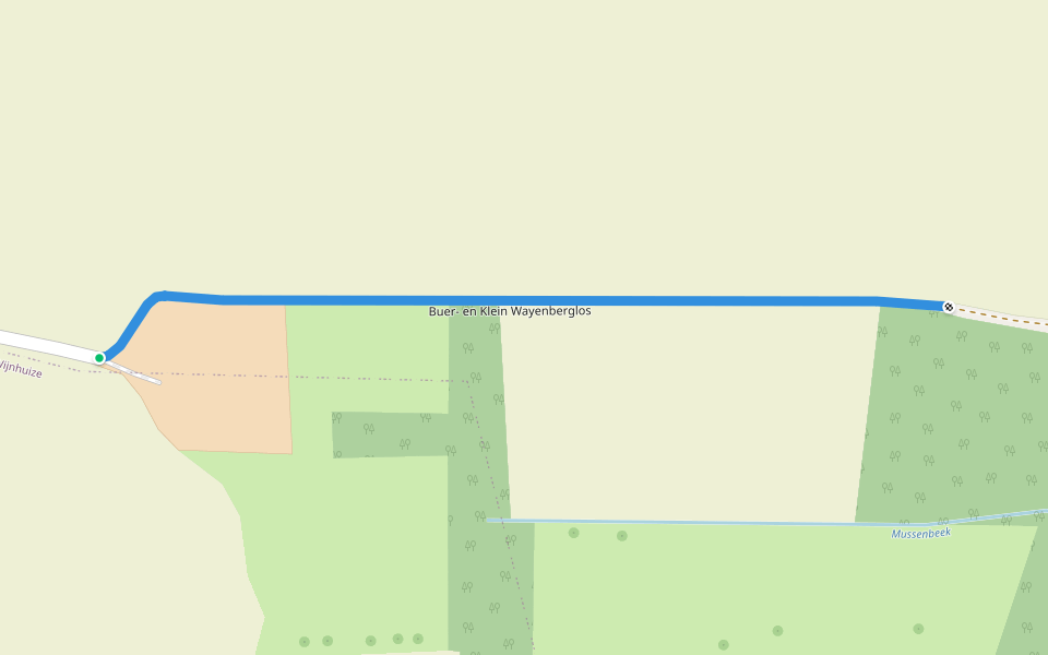 Buer- en Klein Wayenberglos walking route map in Herzele