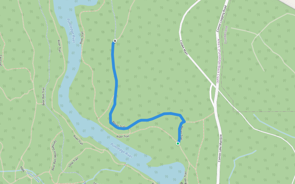 Bevan Trail walking route map in Courtenay
