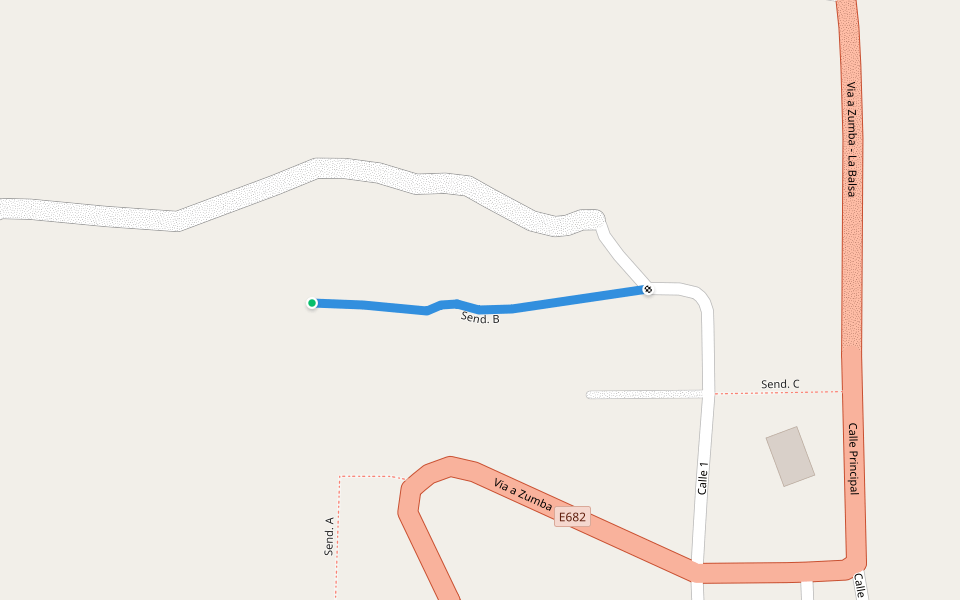 Send. B walking route map in Pucabamba