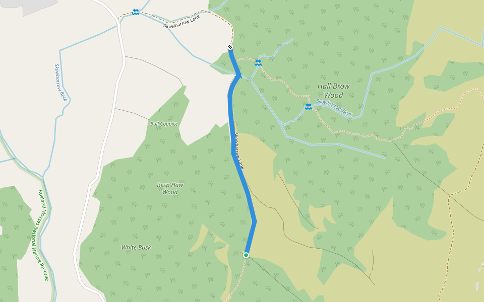 Skowbarrow Lane walking route map in Rusland