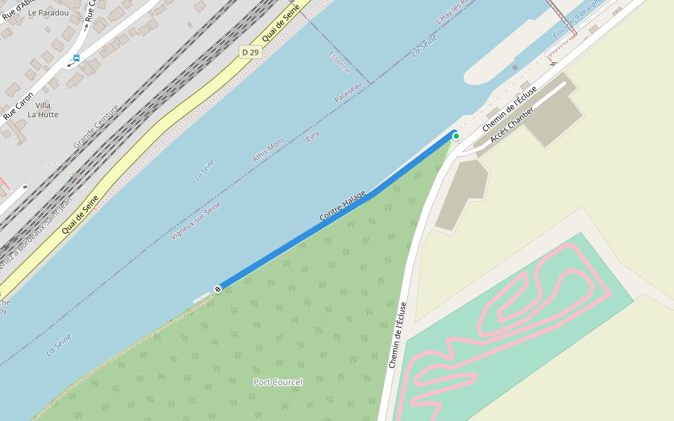 Contre-Halage walking route map in Vigneux-sur-Seine