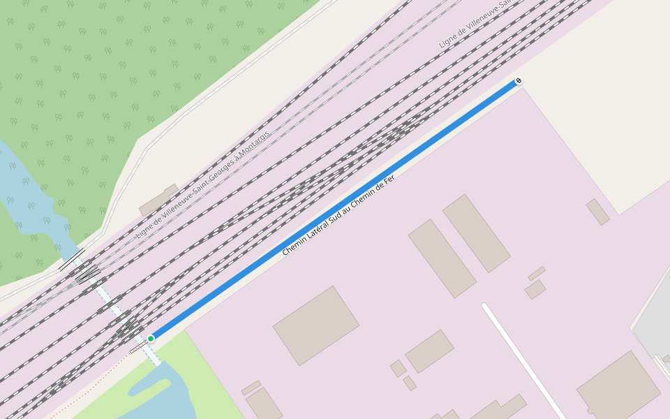 Chemin Latéral Sud au Chemin de Fer walking route map in Vigneux-sur-Seine