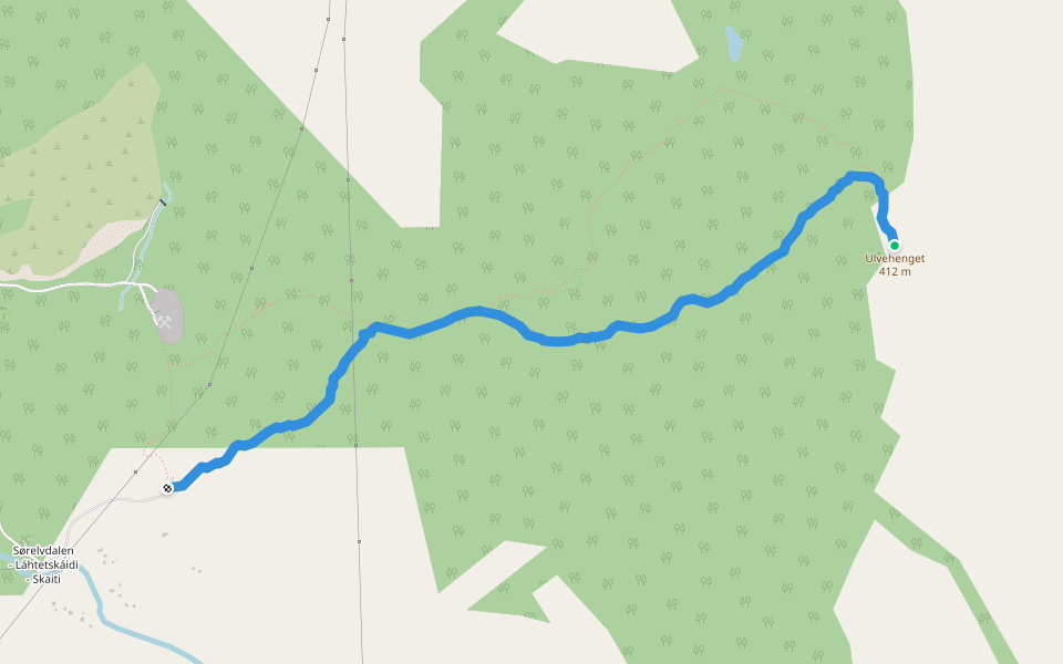 Alta 10-toppers, Ulvehenget i Rafsbotn walking route map in Rafsbotn