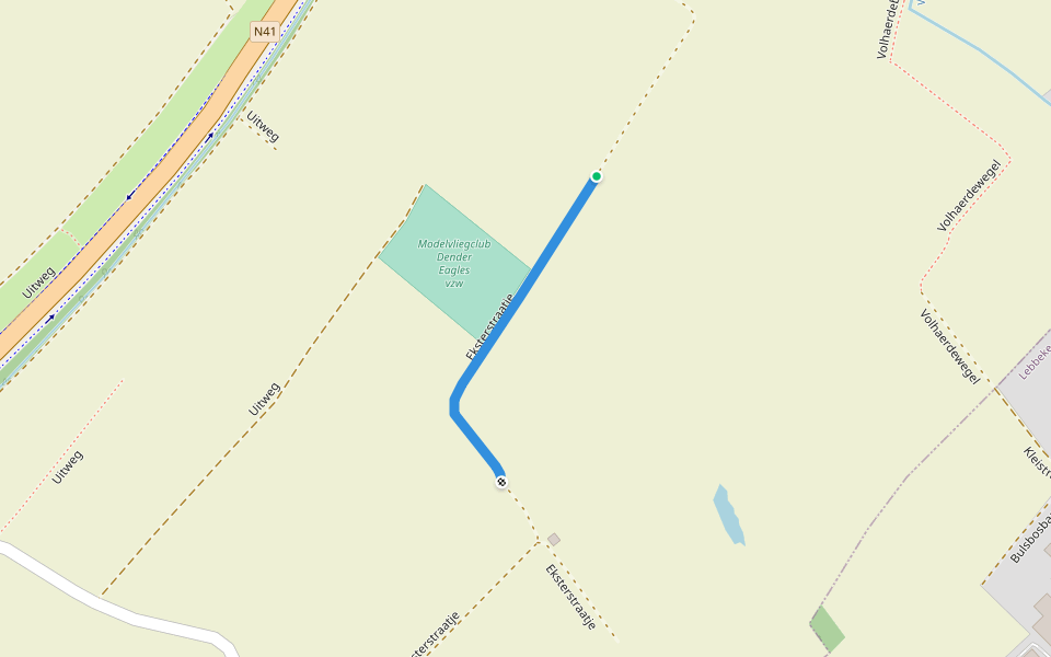 Eksterstraatje walking route map in Dendermonde