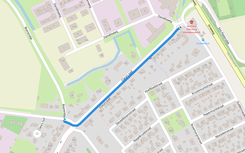 Clara's pad walking route map in Heinkenszand