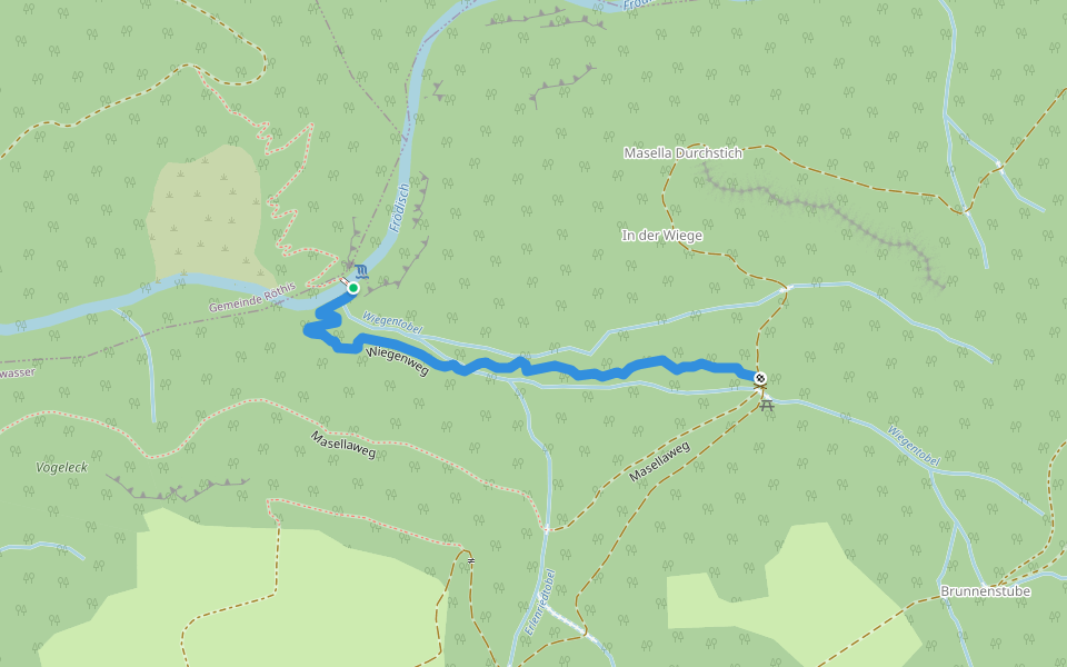 Wiegenweg walking route map in Röthis