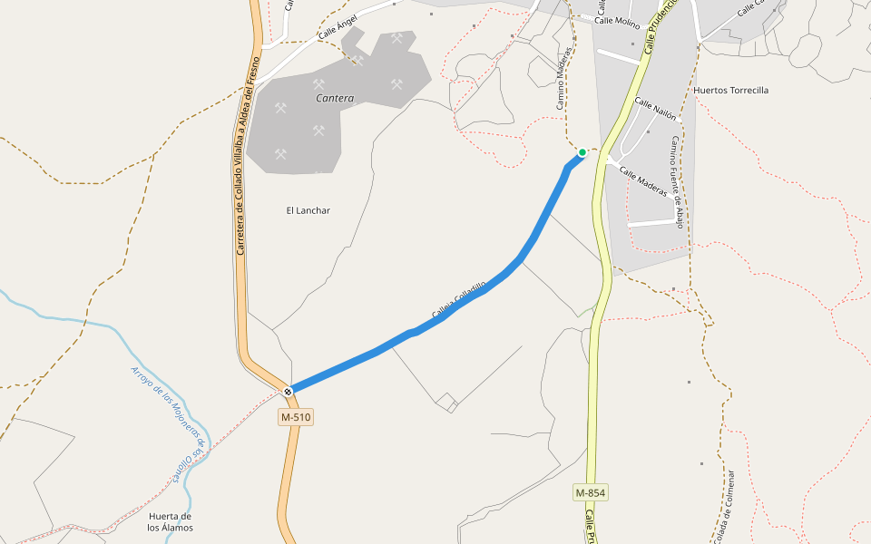 Calleja Colladillo walking route map in Chapinería