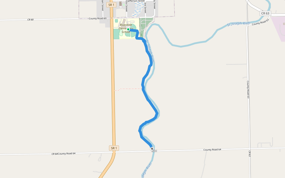 Saint Joseph River Greenway walking route map in Saint Joe