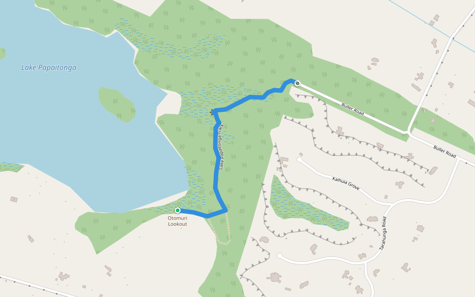 Lake Papaitonga Track walking route map in Hokio Beach