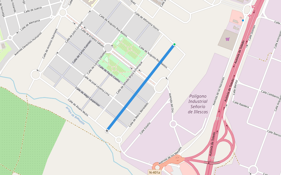 Calle de Marcela Serrano walking route map in Illescas