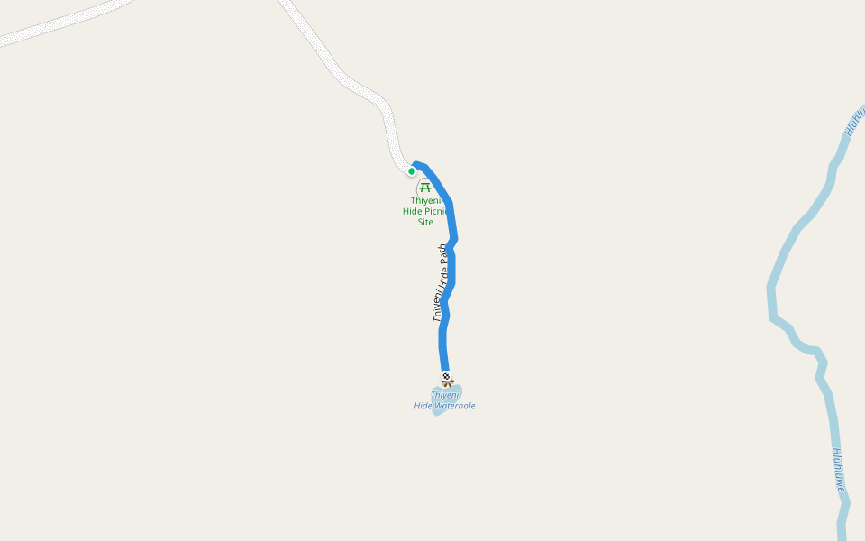 Thiyeni Hide Path walking route map in Zidonini