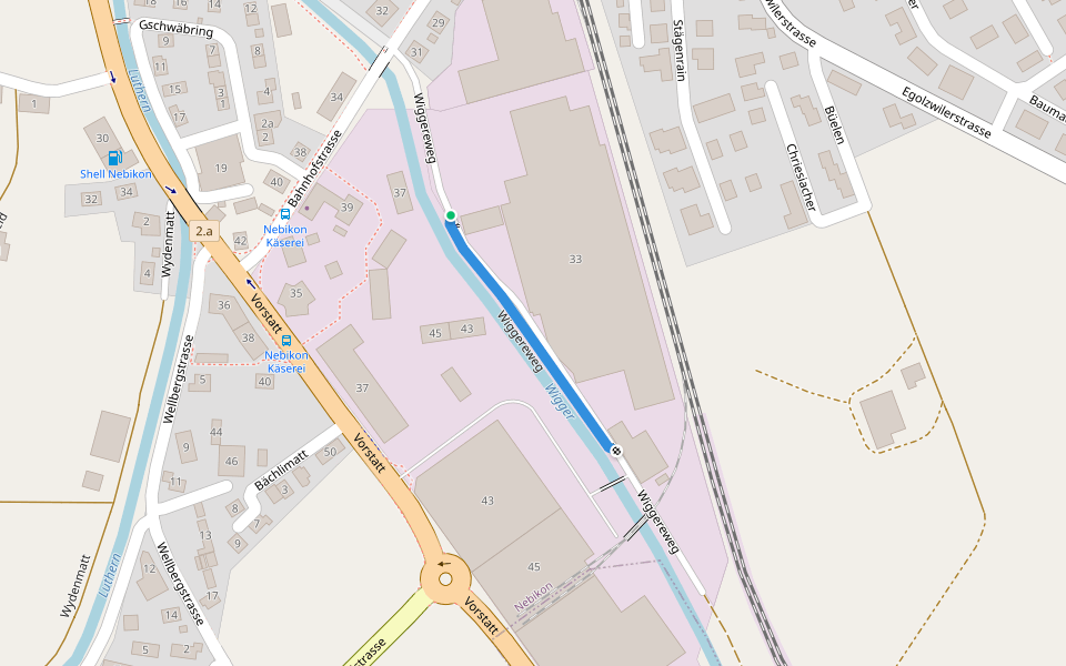 Wiggereweg walking route map in Nebikon