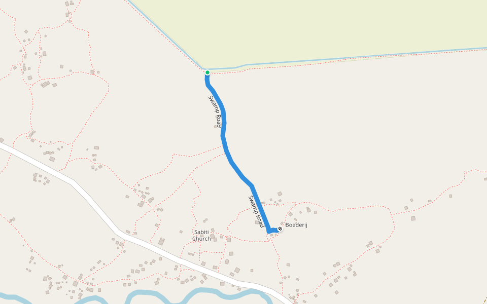 Swamp Road walking route map in Doho