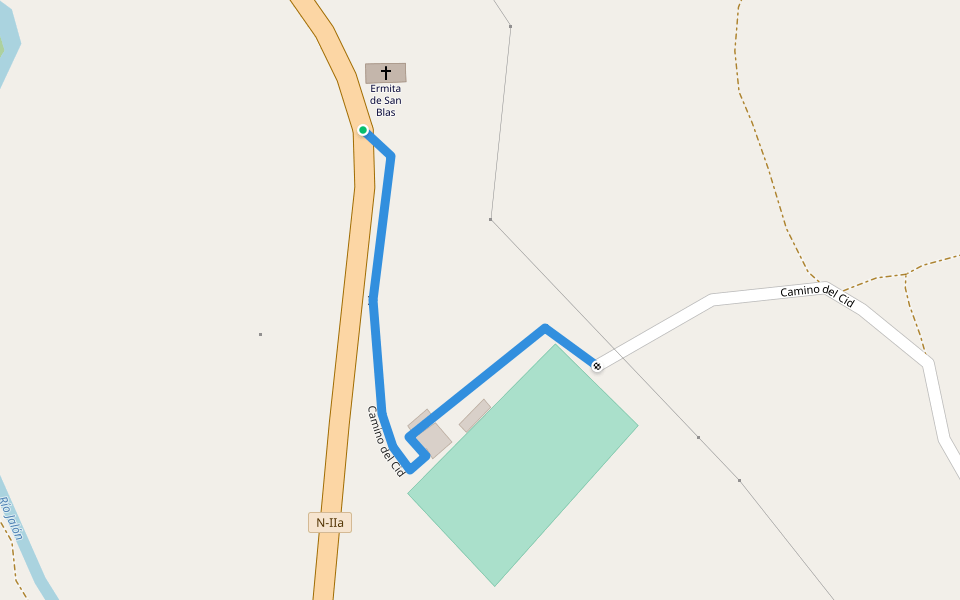 Camino del Cid walking route map in Ateca