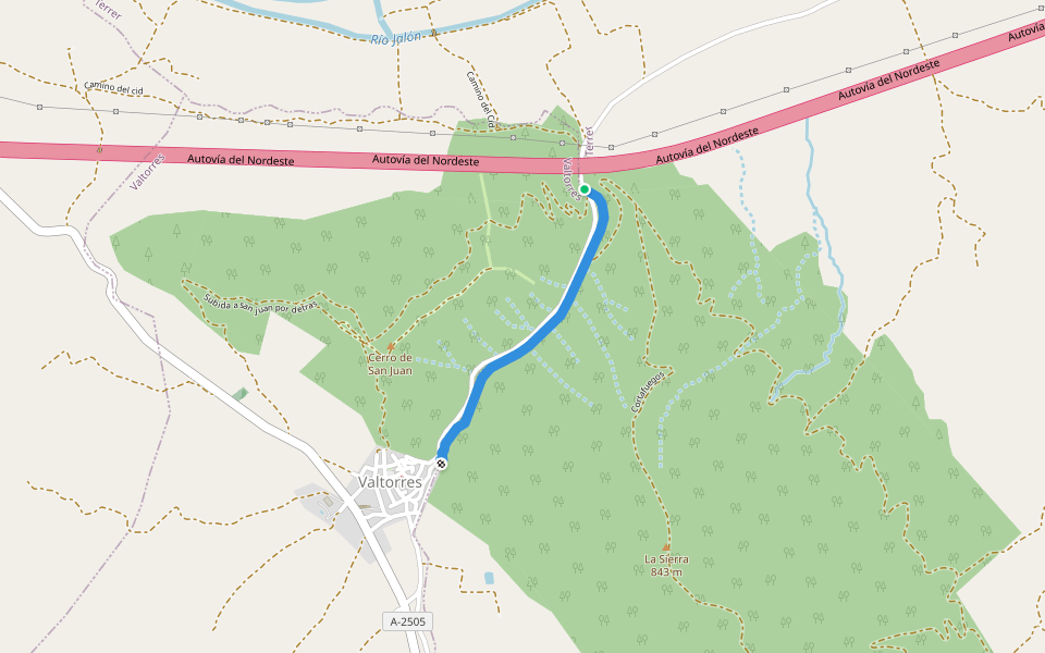 Camino del Cid GR160 walking route map in Valtorres