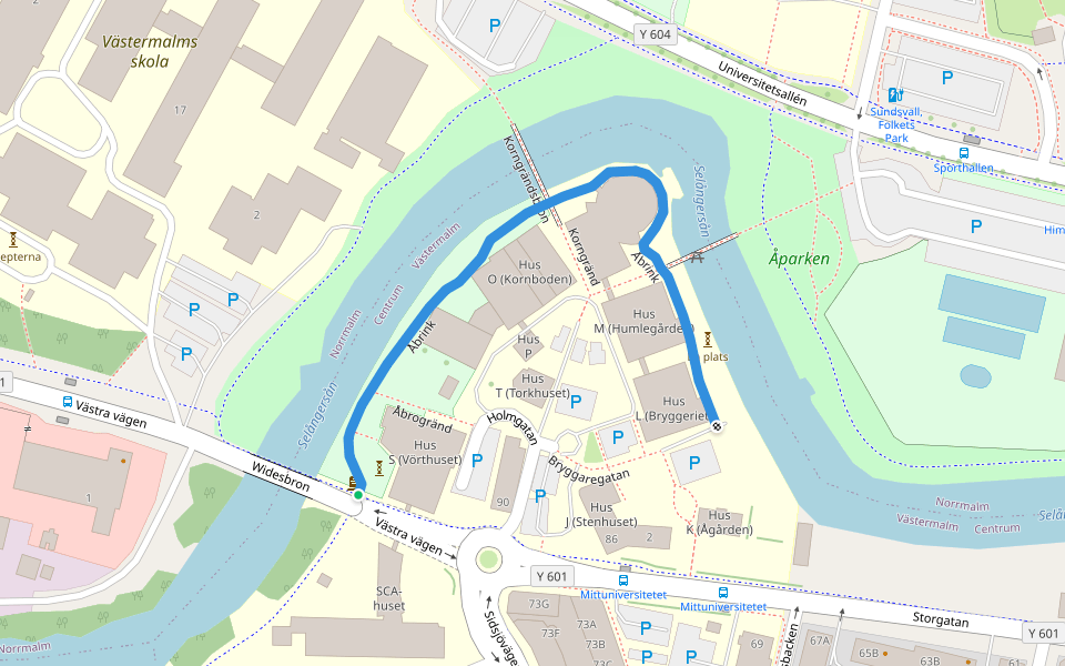 Åbrink walking route map in Rödvattnet