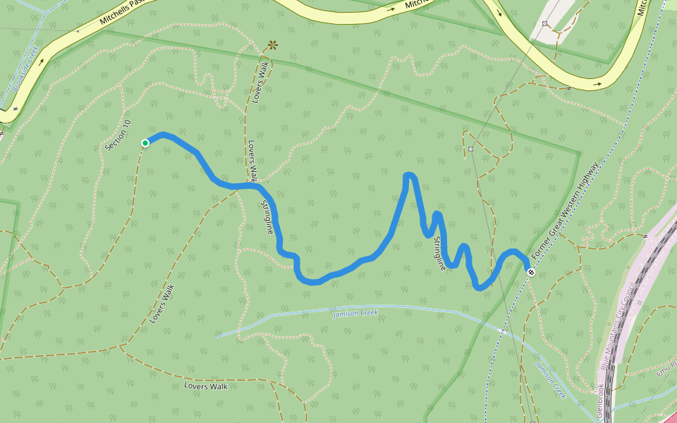 Stringline walking route map in Glenbrook
