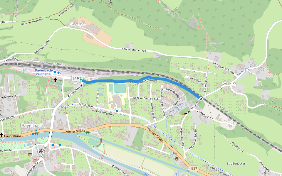Heinzelmännchen-Weg walking route map in Payerbach