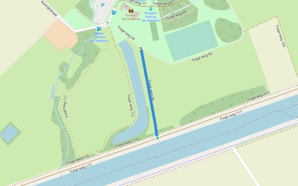 Trage weg 94 walking route map in Oudenaarde